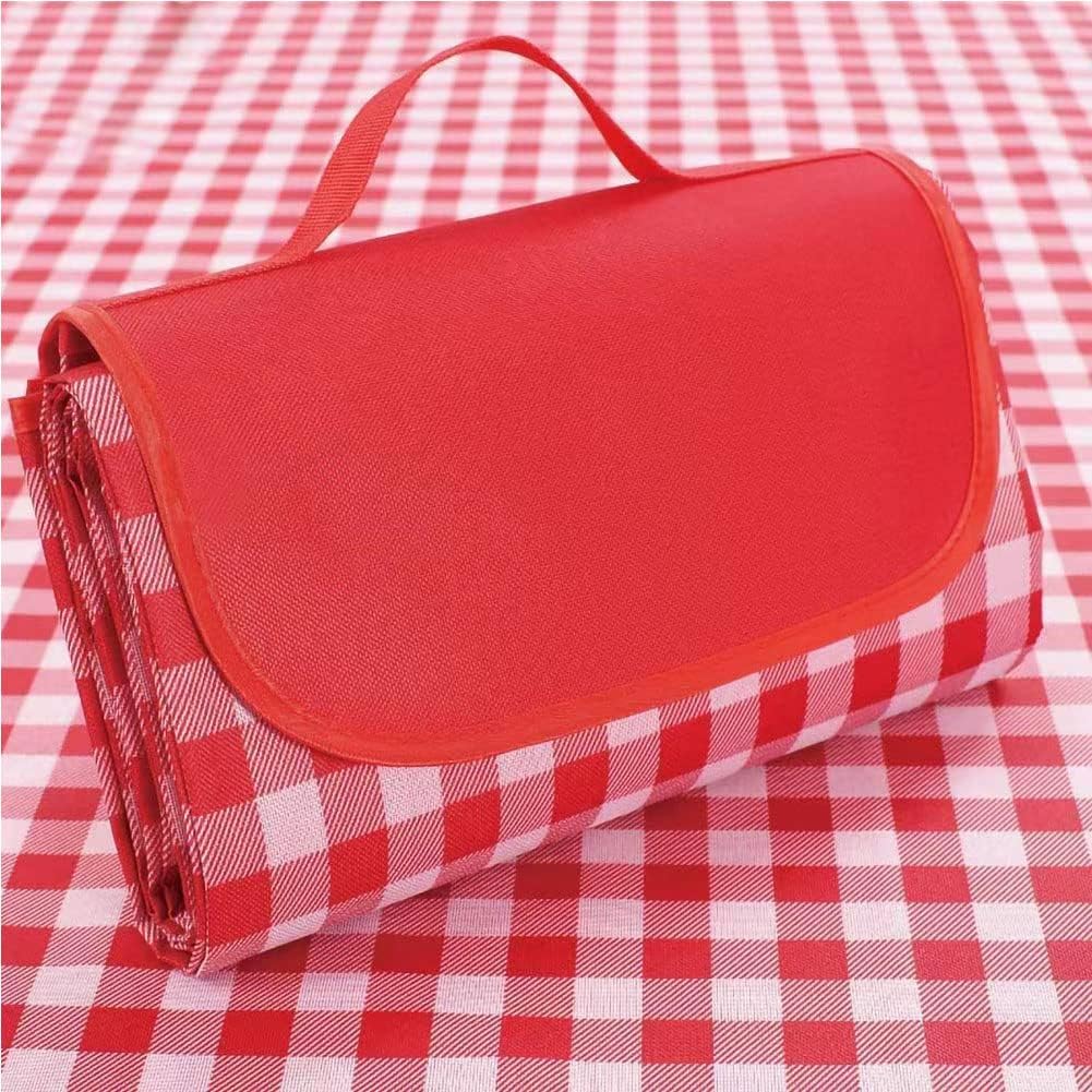 Outdoor Picnic Blanket, XL Foldable Waterproof Sand Beach Mat , in Large 80x60in and Extra Large 80x80infor Beach Camping Hiking Travel Family Concerts Portable Beach Blankets (Red, 80x80 inch)-image-24