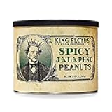 King Floyd's Spicy Jalapeno Virginia Peanuts (10 oz) Salted and Jalapeno Flavored Nuts, Salty & Spicy, Resealable Lid, Snack at your own risk, Once you start its difficult not to finish the whole tin