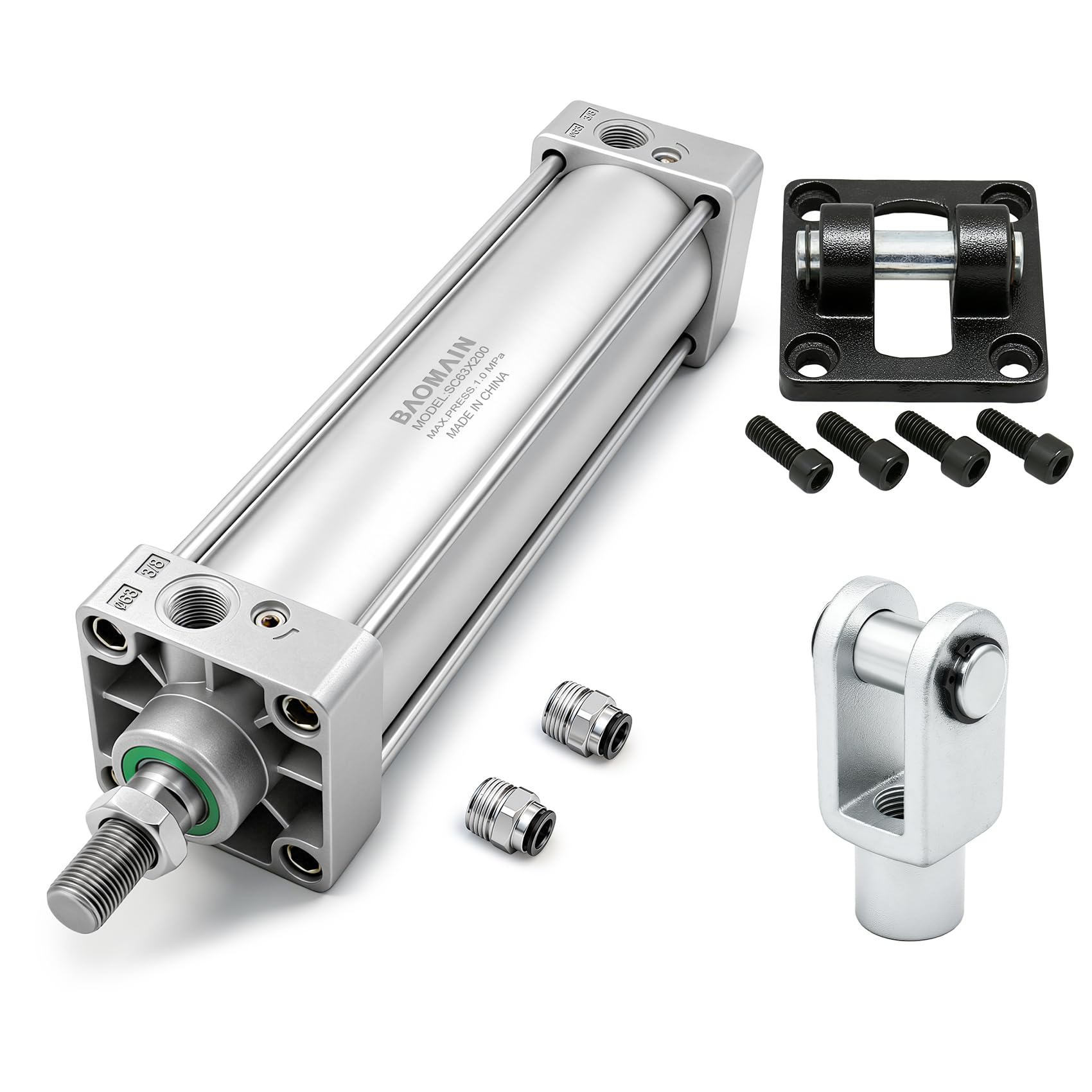 BAOMAIN Pneumatic Air Cylinder 2-1/2" Bore 8" Stroke SC63x200 — Amazon image 10