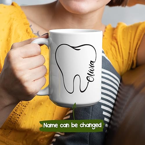 Miniatura 2 de Taza de cerámica personalizada para dentistas  Nueva taza dental para el médico de dientes  Taza de dientes de cepillo  Taza personalizada para