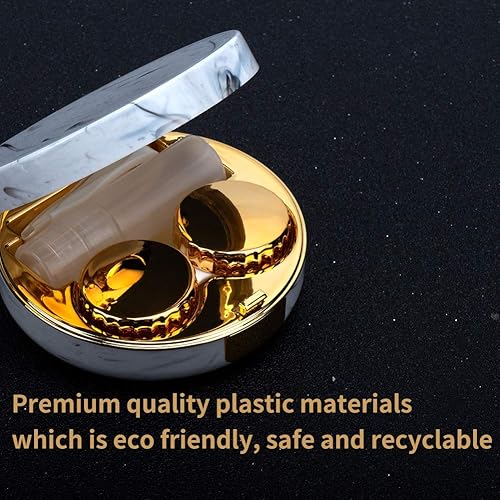 Miniatura 2 de ofone Estuche para lentes de contacto, fundas de contacto de mármol para viajar con herramienta de extracción, espejo, pinzas, botella de solución
