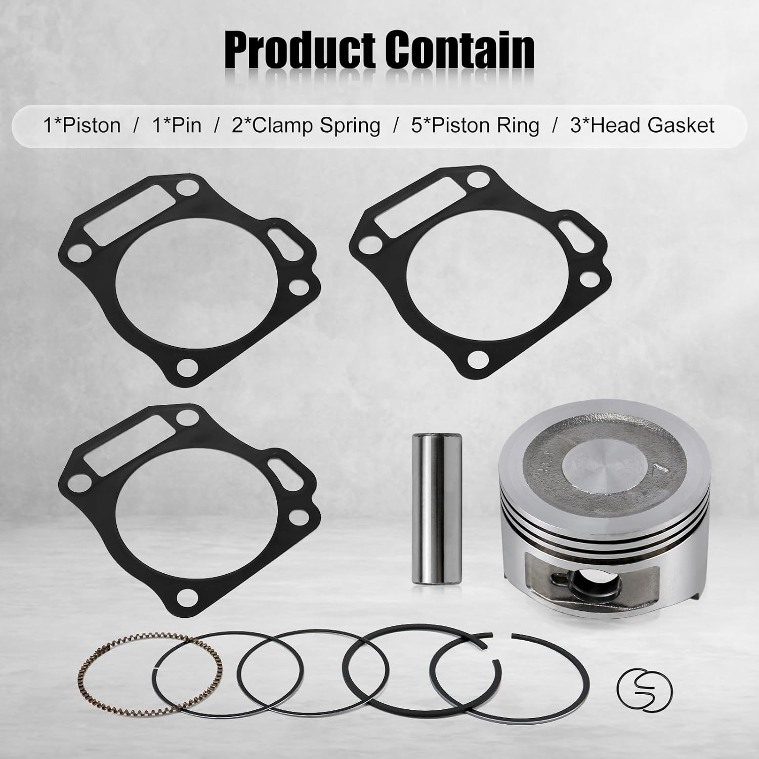 RYANSTAR RACING 70mm Flat Top Piston Kit with 0.550 Rings and 26lb Valve Springs for Predator 212cc 224cc 196cc GX160 GX200 5.5HP 6.5HP Engines - High Compression Compatible with Mini Bikes Go Karts