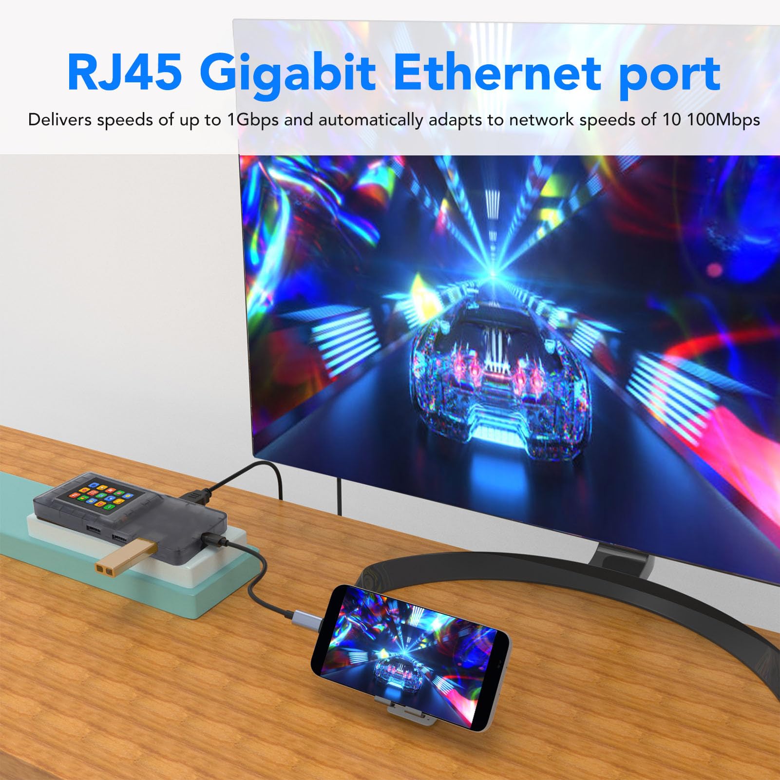 Fabater Docking Station Hub USB C 8 in 1 con Uscita UHD 4K Hub USB Tipo C per Pro Docking Station per Laptop