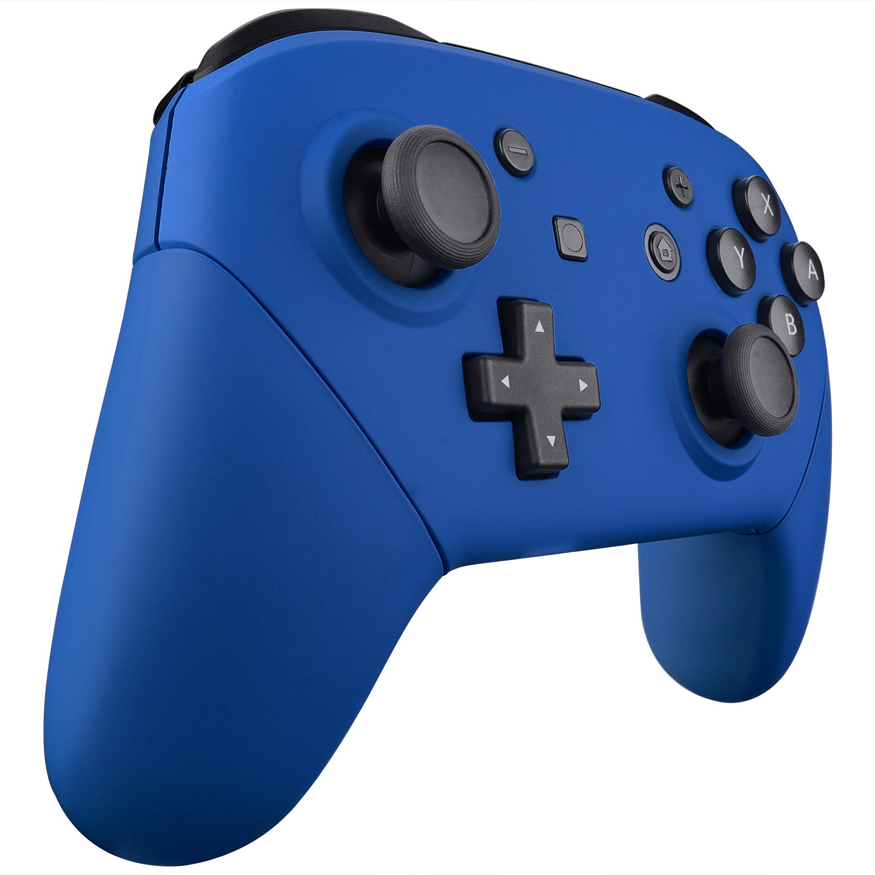 eXtremeRate Griff Hülle Set für Switch Pro Controller, Matt DIY-Ersatz Front Case/Rücken Gehäuse&Handgriff Grips Shell Zubehör für Nintendo Switch Pro Controller-Blau
