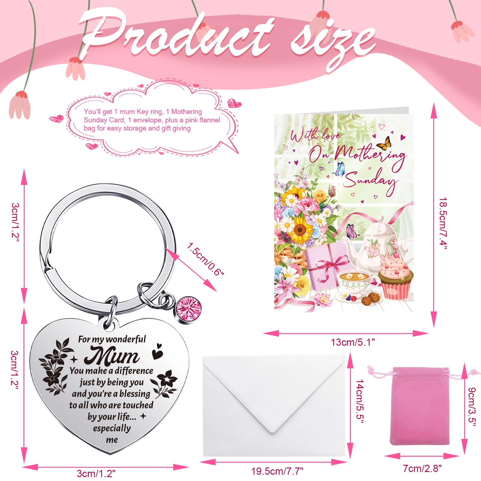 DPKOW Mother's Day Card & Keyring - Mothering Sunday Cards for Mum - Image 2