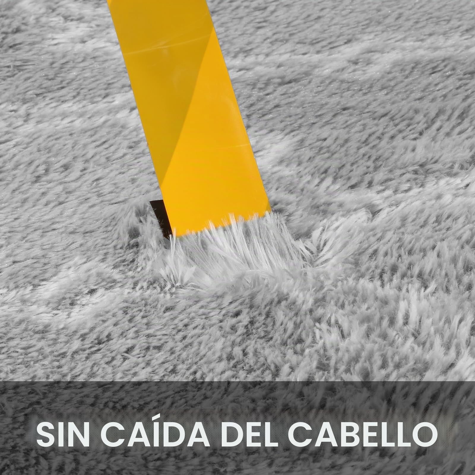Alfombra Gris Pelo Largo Moderna para Salón y Dormitorio, Suave y Antideslizante, Fácil de Limpiar, 160x230 cm