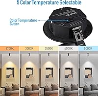 Vista 3 de LEONLITE Foco de techo LED regulable de 5 colores con caja de conexiones incluida, foco ajustable CRI90, luces LED direccionales IP65