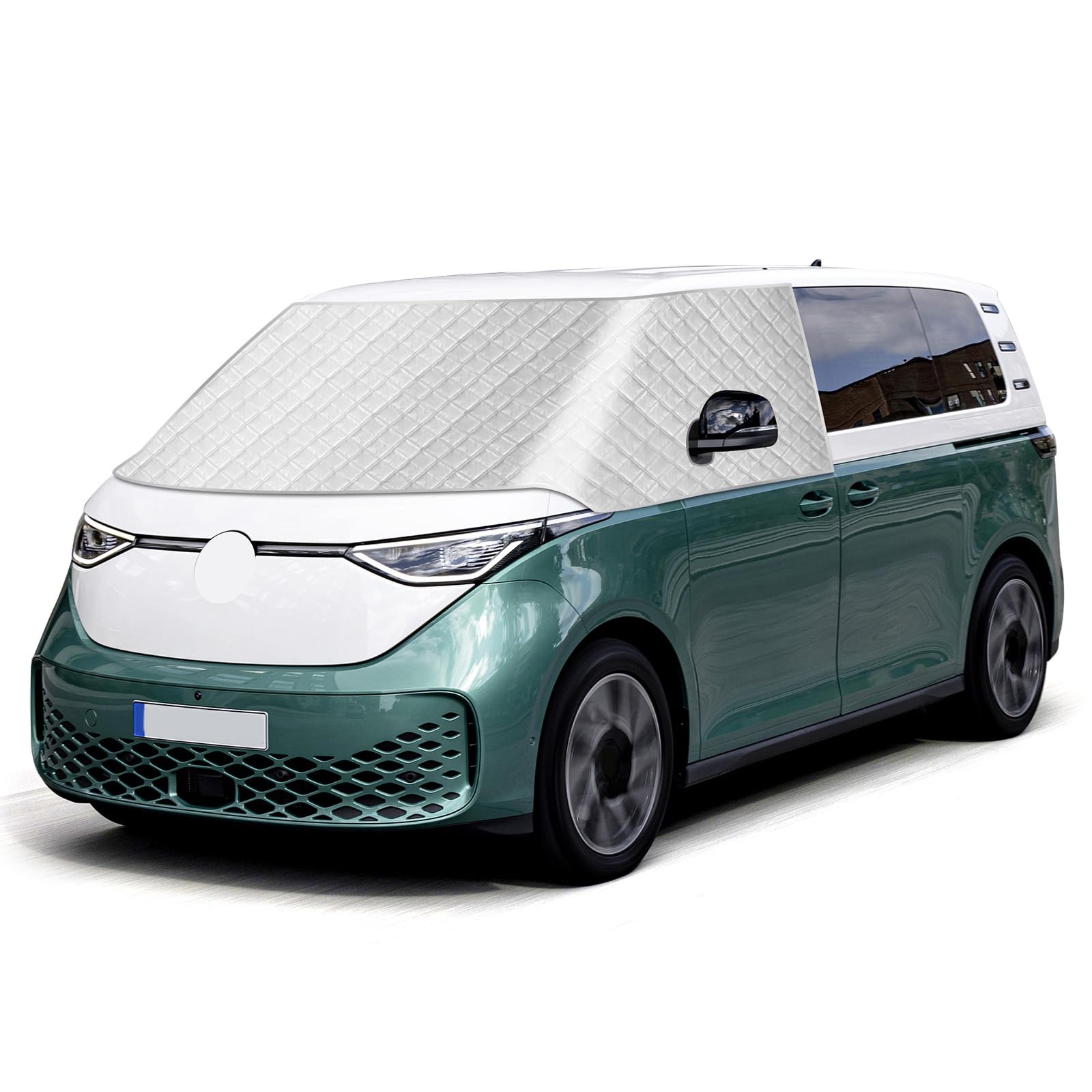 Frontscheibe für VW ID Buzz 2022-2026, Silberfarbene Außenabdeckung für die Windschutzscheibe, Frost- und Schneeschutzabdeckung