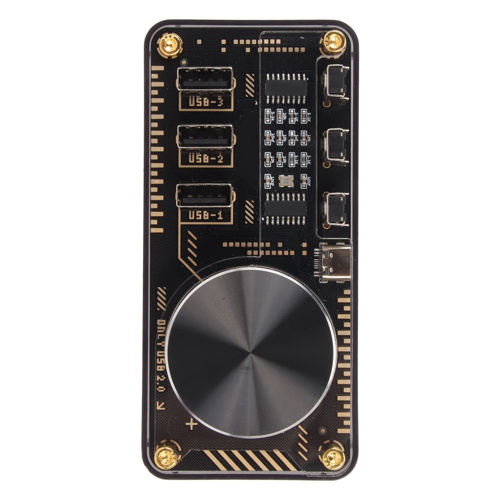 Controlador de audio multimedia, perilla de control de volumen USB con 3 interfaces USB 2.0, concentrador esencial EDC programable