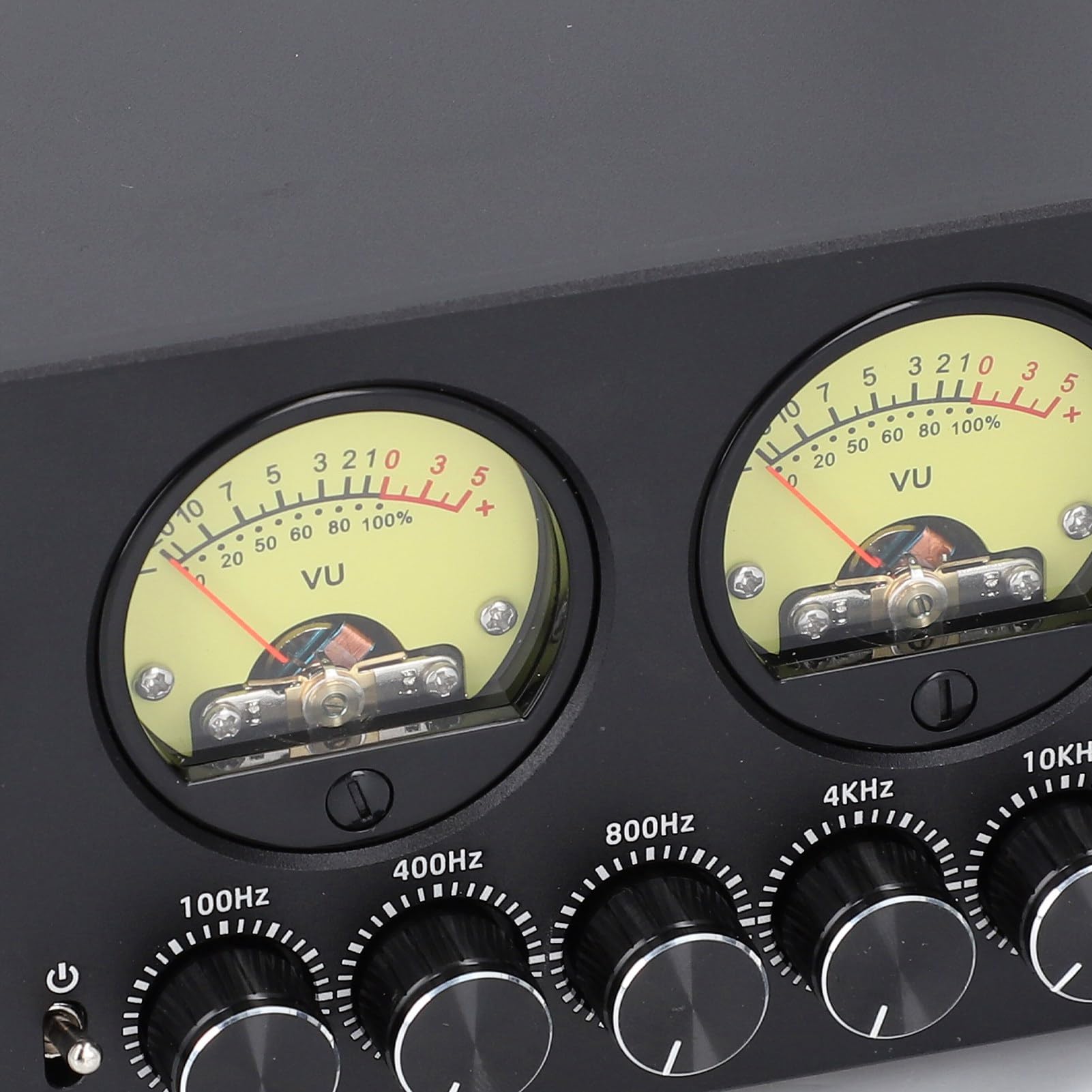 Préamplificateur EQ 5 Bandes, égaliseur de Préampli EQ 5.0 en Alliage D'aluminium avec Compteur VU Vintage