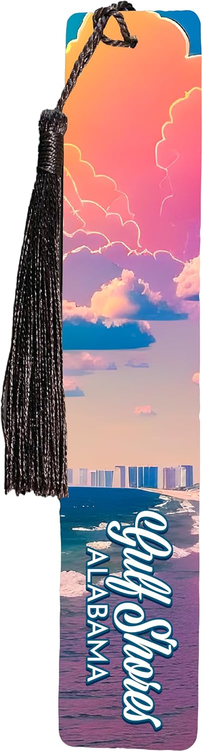 Gulf Shores Alabama Design A Souvenir Wooden Bookmark with Tassel 4-Pack