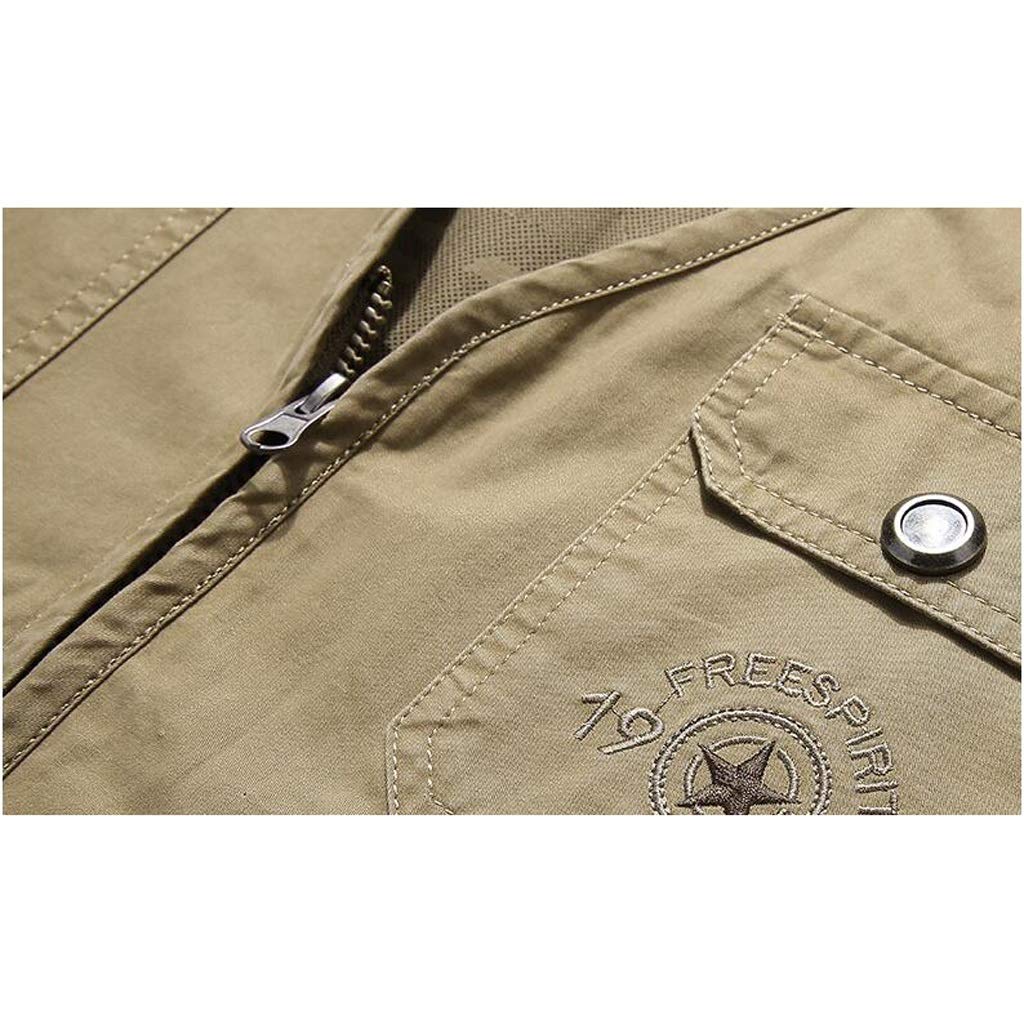 Kamizelka w wielu rozmiarach na co dzień w dużym rozmiarze, z wieloma kieszeniami, trwała (Kolor: Khaki, Rozmiar: XXXXL)