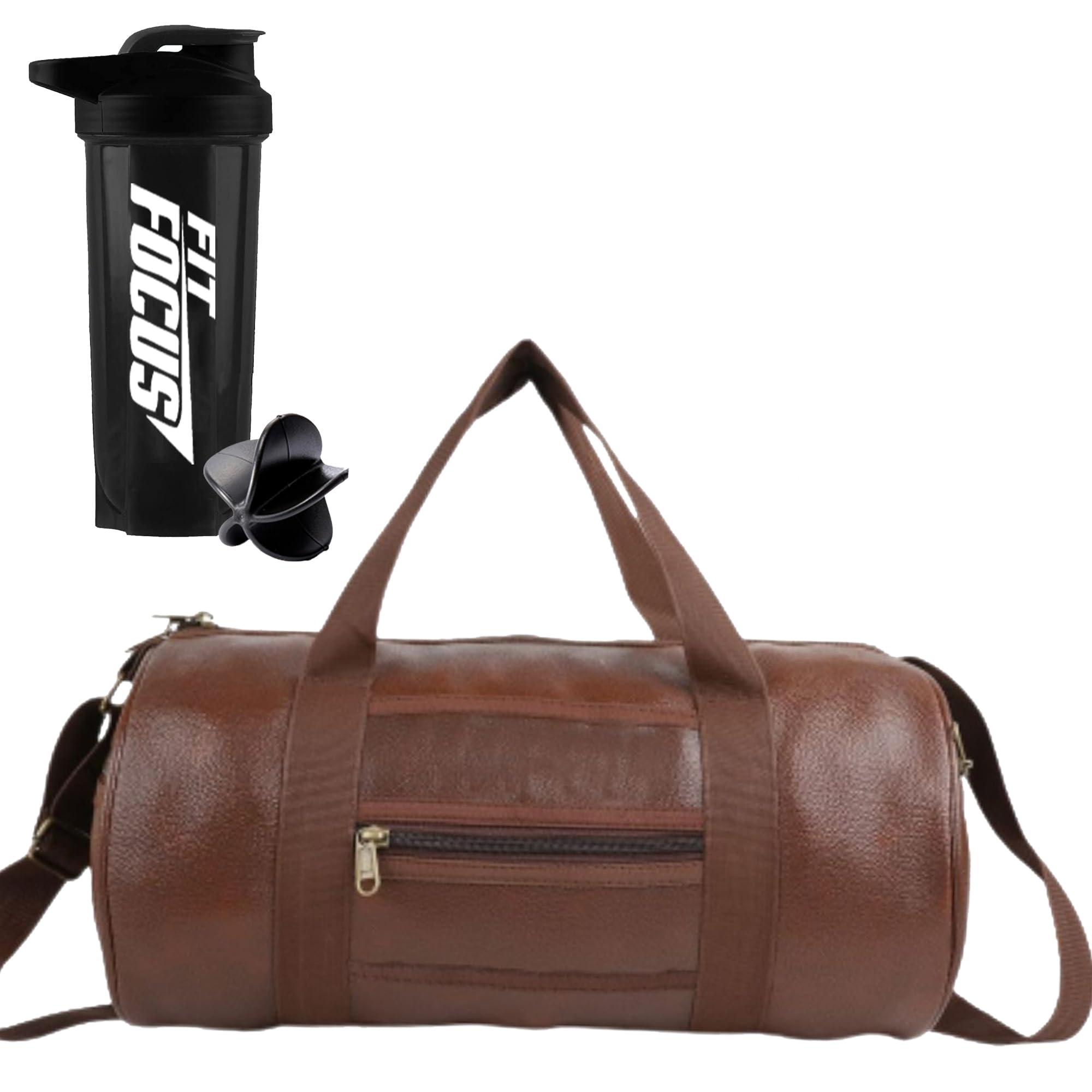 Sports Gym Bag with Shaker Bottle for Men & Women Combo of Gym Workout & Yoga Fitness Gym Backpack Bag & 700 ml Protein Bottle Duffle Bag & Travel Bag for Boys & Girls (Brown)-image-16