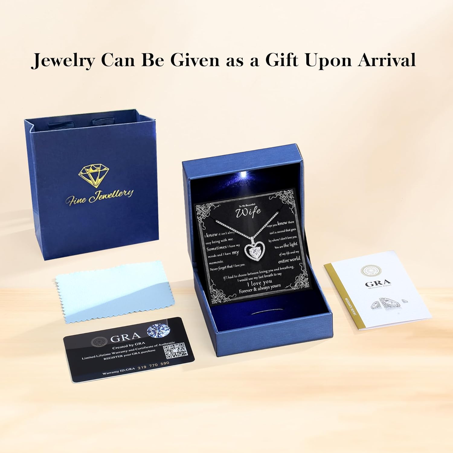 2CT Moissanite Heart Necklace for Women Wife in Gift Box,S925 Sterling Silver Jewel... - Image 2