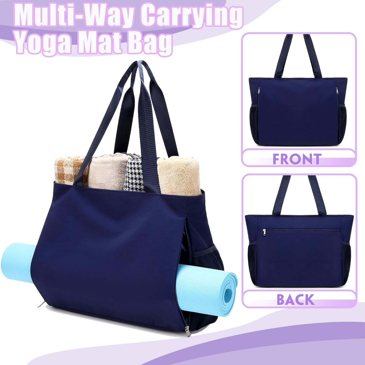 Jumpopack Sac Yoga Tapis Sac Danse Sac de Sport Femme Sac de Transport pour Tapis de Yoga Mat Bag avec Compartiment Humide