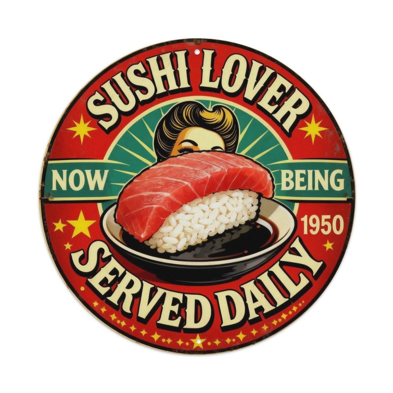 Sushi Lover Food Sign Metal Tin Sign Plaque