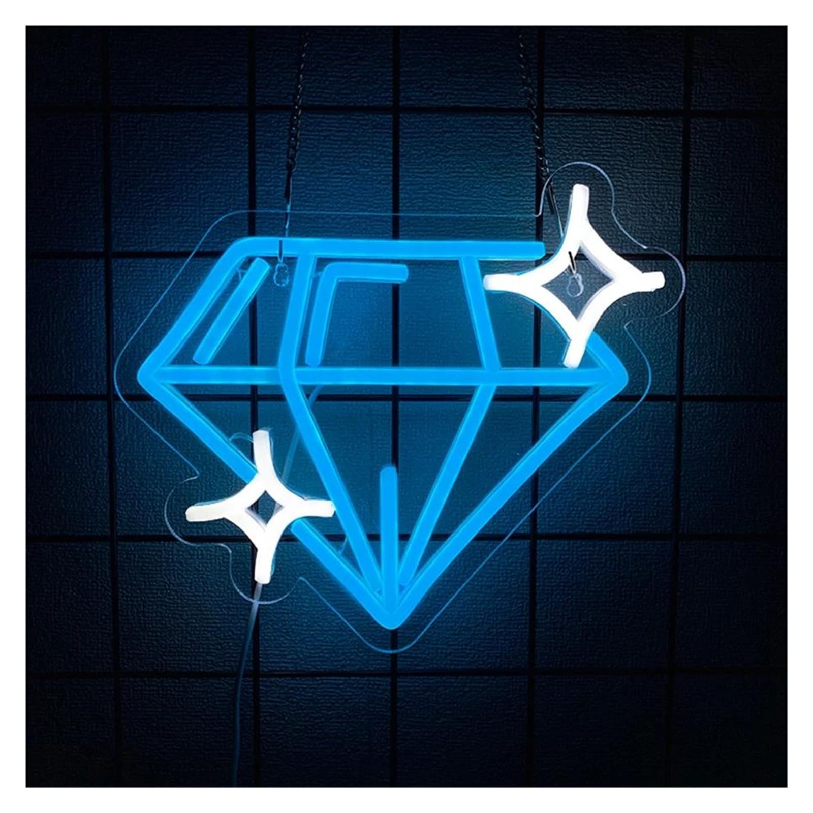 SHOUXI Sign Lamp Diamond Neon Sign Light Dimmable for Wedding Engagement Bedroom Dance Studio Bar Pub Club Party Wall Decor 10.24inx8.97in