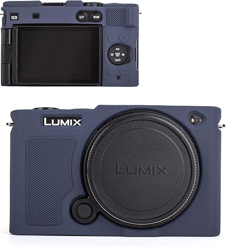 MUZIRI KINOKOO Soft Silicone Case Compatible for Panasonic Lumix S9 Mirrorless Camera, Rubber Protective Case for Panasonic Lumix S9 Camera - Anti-Slip & Anti-Scratch - Blue