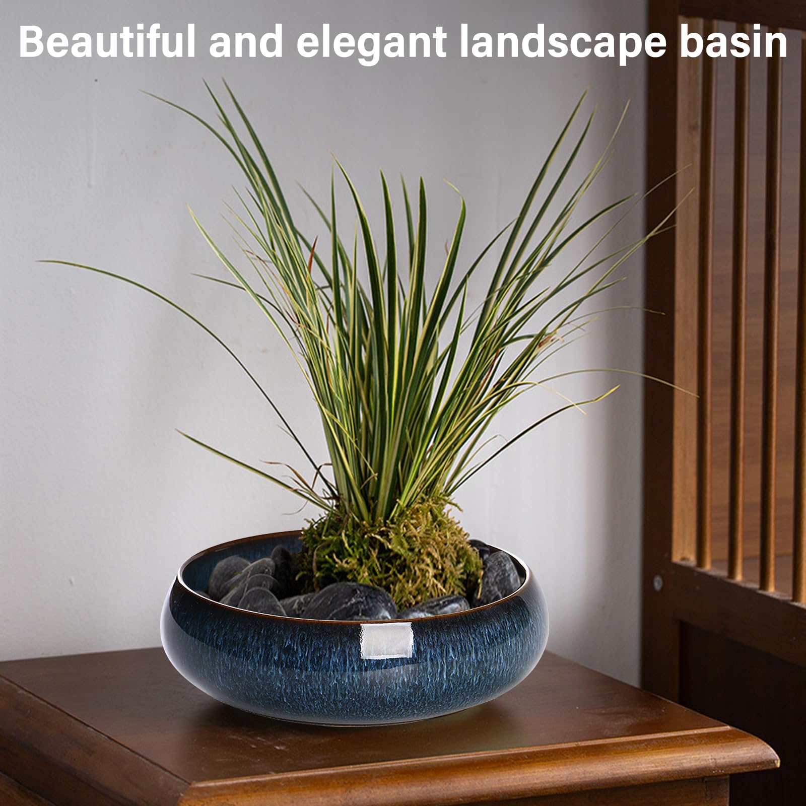 Fioriera a ciotola di loto, vaso per bonsai in ceramica smaltata