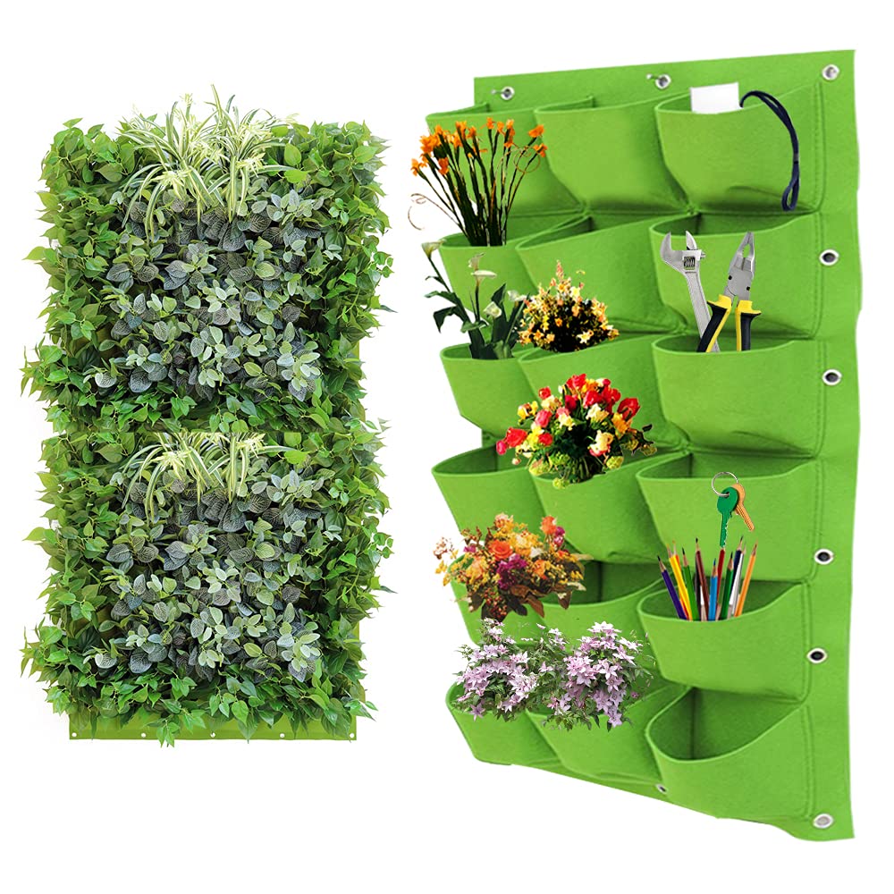 Bolsas de cultivo de papas, paquete de 4 bolsas de cultivo de plantas Bolsas de cultivo de tomates de 10 galones Macetas Bolsas de plantas Kit de bolsas de cultivo de vegetales de jardín (Green1 18)
