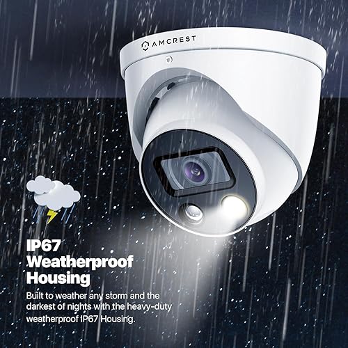 Miniatura 7 de Amcrest Cámara IP POE AI UltraHD 4K (8MP), 4K @30fps, visión nocturna a color de 98 pies F1.0, cámara de seguridad para exteriores, detección de