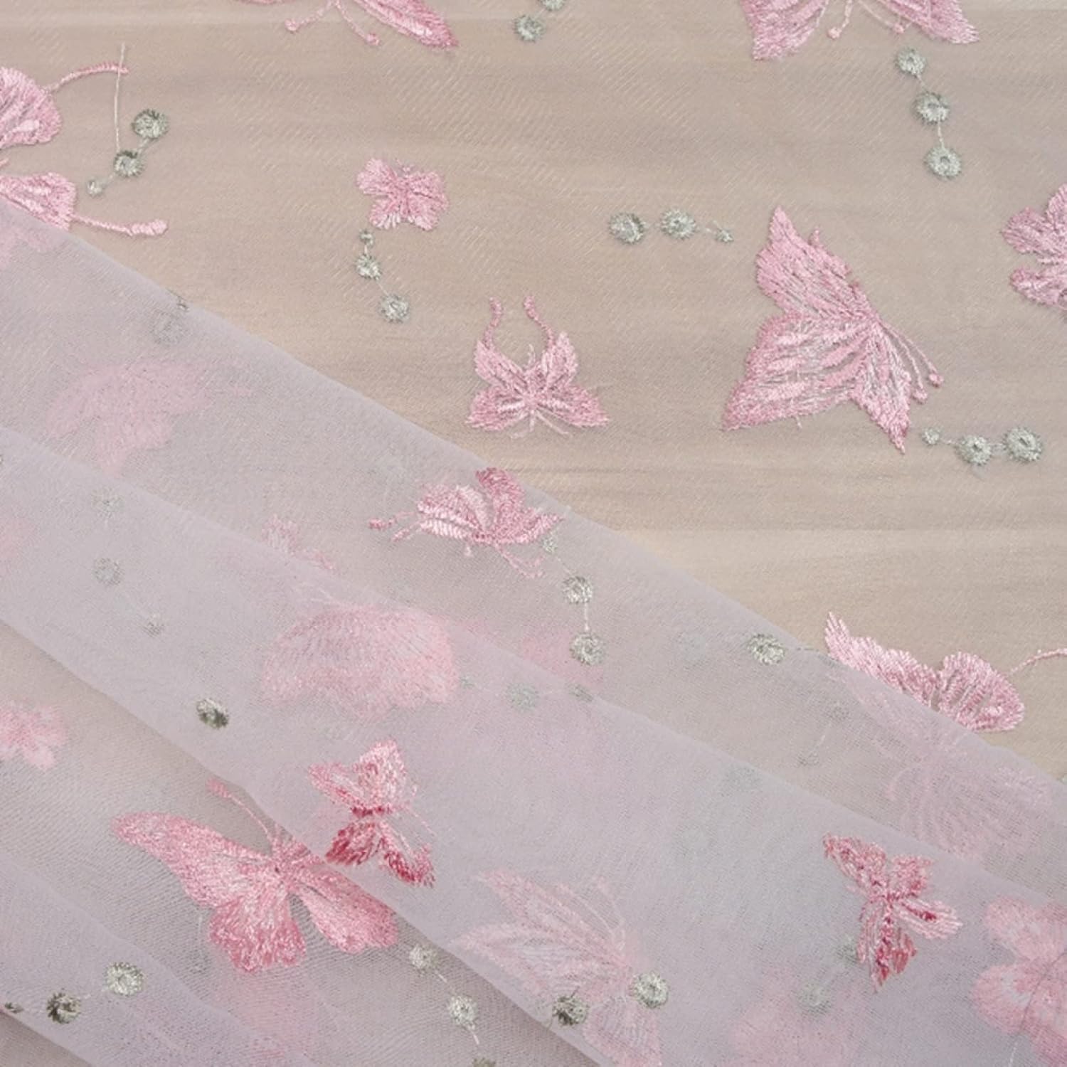 Tissu de dentelle broderie polyester