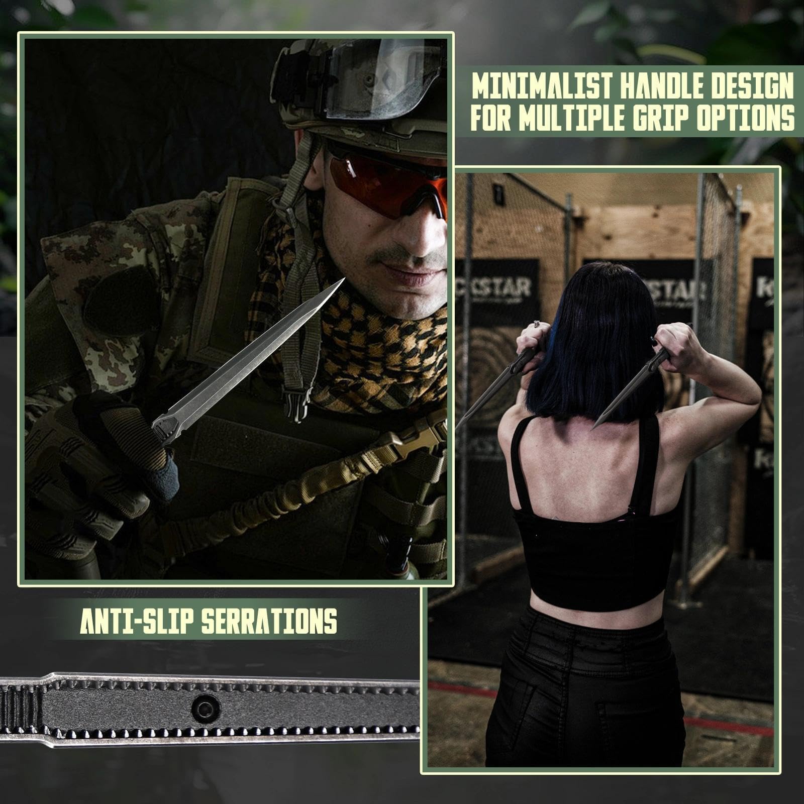 Freelander Outdoor Messer Feststehende Klinge mit Kydex Scheide, Survival Messer aus 440C Stahl, Full Tang Bushcraft Outdoormesser für Camping, Geschenk für Männer