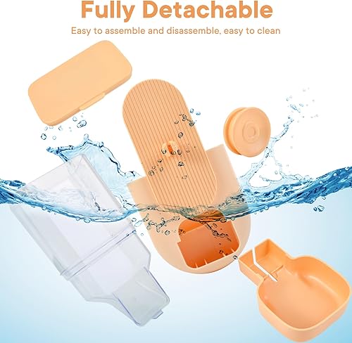 Miniatura 7 de PHAEAO Dispensador automático de agua para colgar alimentos para mascotas, alimentador automático de gravedad para conejo y dispensador de agua,