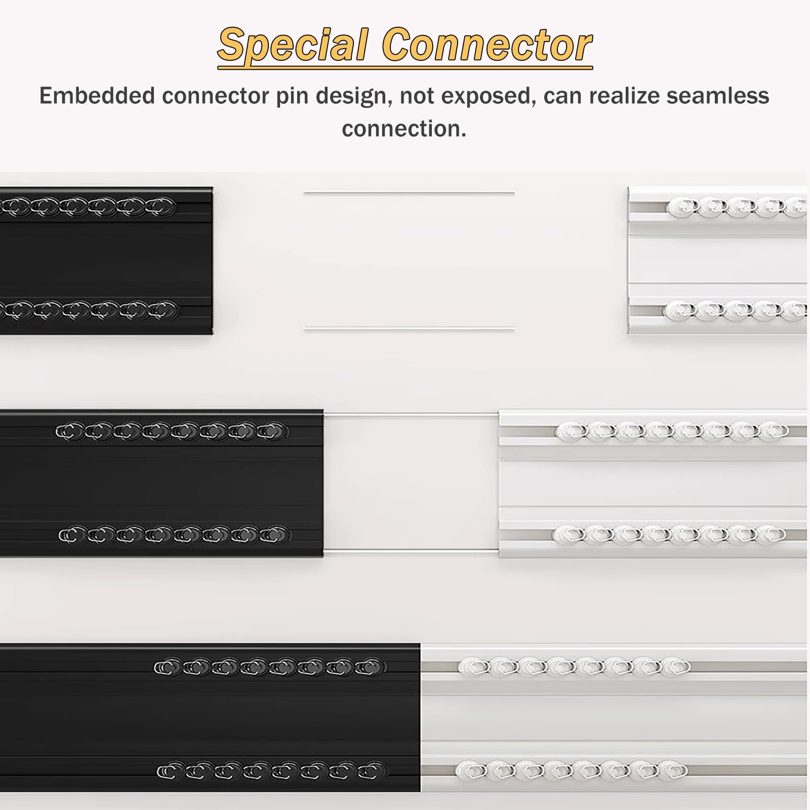 Binario per montaggio a soffitto, asta divisoria per soggiorno, camera da letto e doccia, in lega di alluminio nero