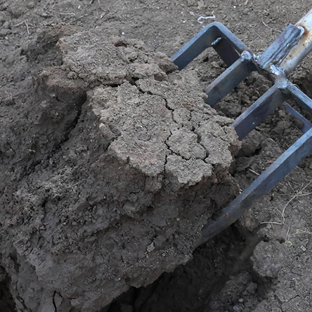 Forcone da Giardinaggio, Attrezzo da Giardinaggio A Forchetta Grande In Metallo con 4 Artigli da Giardinaggio per Compost, Forcone per Pacciamatura di Fieno
