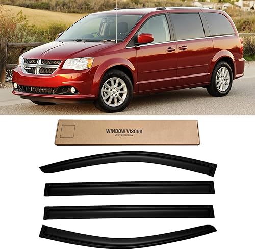 Miniatura 228 de Visera de ventana para Toyota 4Runner 2010-2024, protectores de lluvia de canal exterior, deflector de ventilación, sombra de viento, humo oscuro