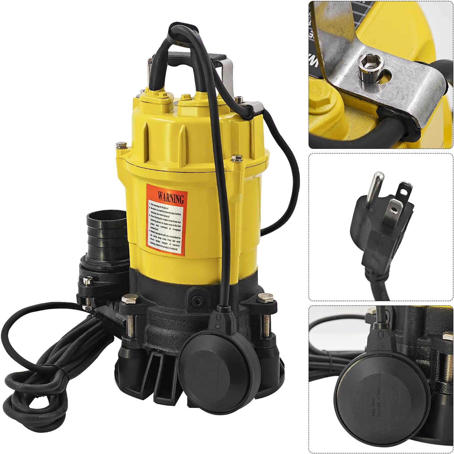 PSTF2 400 5000620435 Submersible Pump with Float Switch 1/2 HP 110V 2'' Dewatering Pump Effluent Pump Replacement for Wacker Neuson for Pool Basement Outdoor Pond Draining