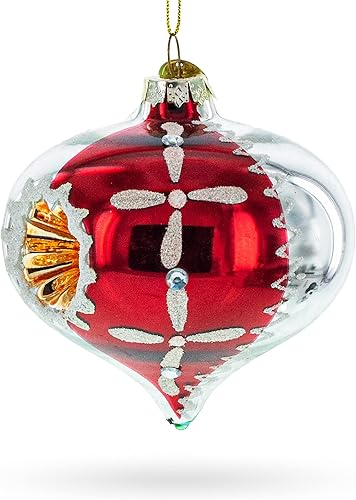 Adorno navideño de cristal inspirado en la vendimia de cebolla roja retro