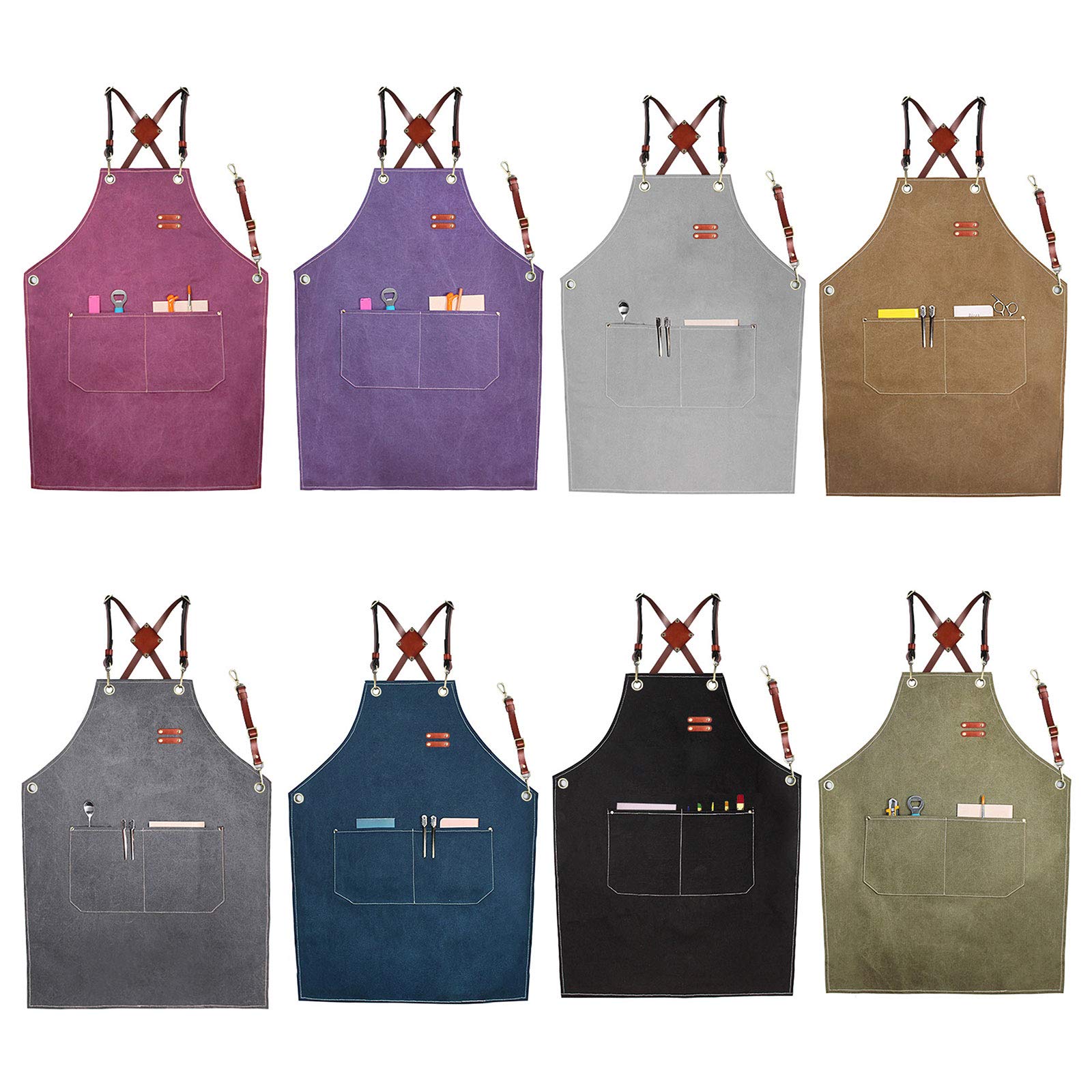 Tablier de cuisine réglable en coton et lin de haute qualité pour la cuisine, la pâtisserie, le restaurant