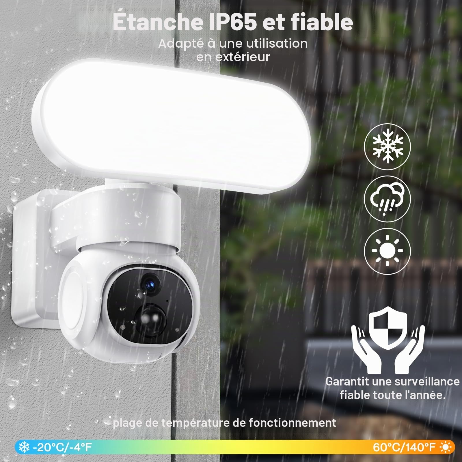 Cadrim 2K Camera Surveillance WiFi Exterieure sans Fil Solaire avec MicroSD 64 Go, 2.4GHz Camera Exterieur avec Panneau Solaire,360° PTZ,Vision Nocturne Couleur, Audio Bidirectionnel, PIR Sirène, IP65
