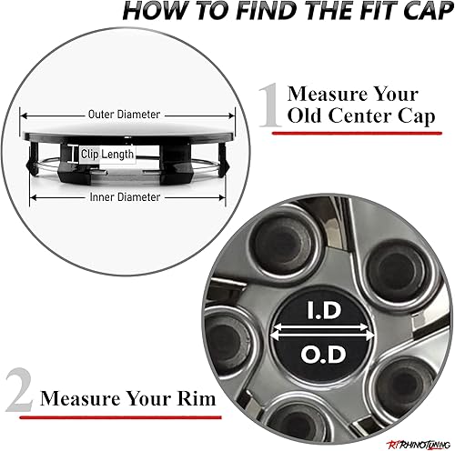 Miniatura 5 de RTrhinoTuning 4 tapas centrales de rueda de 2.146 in para llanta compatibles con BRZ 2015-2019 Crosstrek 2002-2019 Impreza 28821FE141 2015-2019, OD