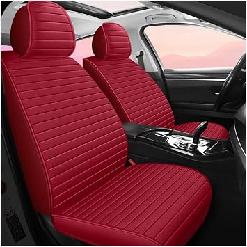 Universal Split Seat Fully Surrounded Car Seat Cover Breathable Comfortable Flax Car Seat Cushion Full Seats Cover2pc red seats