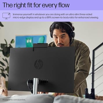 HP 23.8 inch All-in-One Desktop PC, FHD Touchscreen, AMD Ryzen 5 7520U, 16 GB RAM, 1 TB SSD, AMD Radeon Graphics, Windows 11 Home, Jet Black, 24- cr0140 (2025)