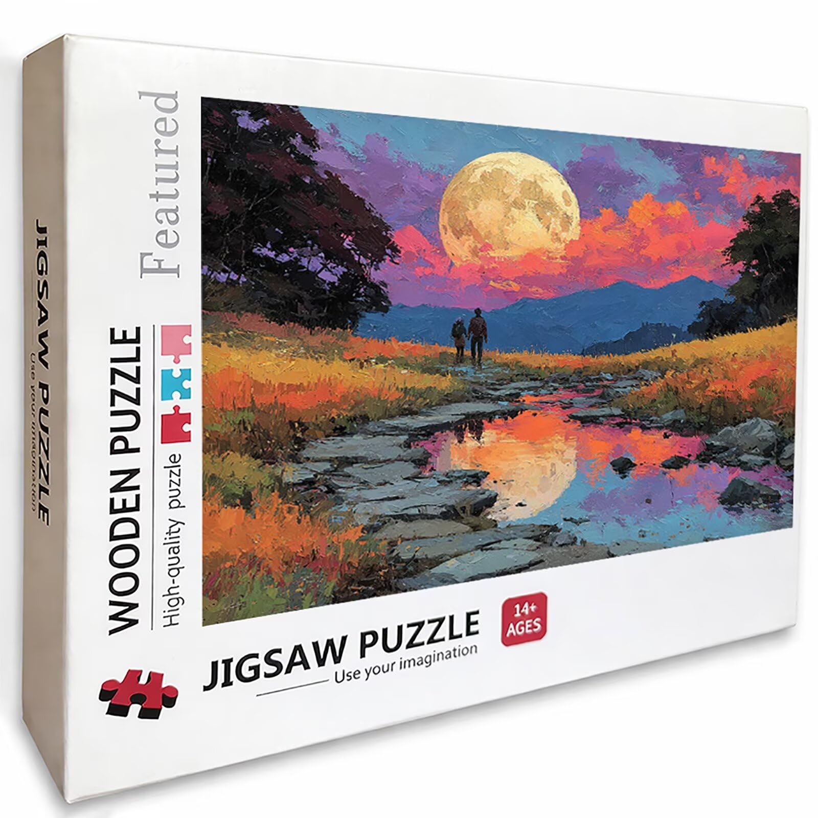 Puzzle 2000 elementów dla dorosłych o zachodzie słońca, drewniane puzzle, 99 x 70 cm, dla mężczyzn kobiet starszych seniorów, części ściśle do siebie pasują, dekompresja, dekoracja ścienna, prezenty