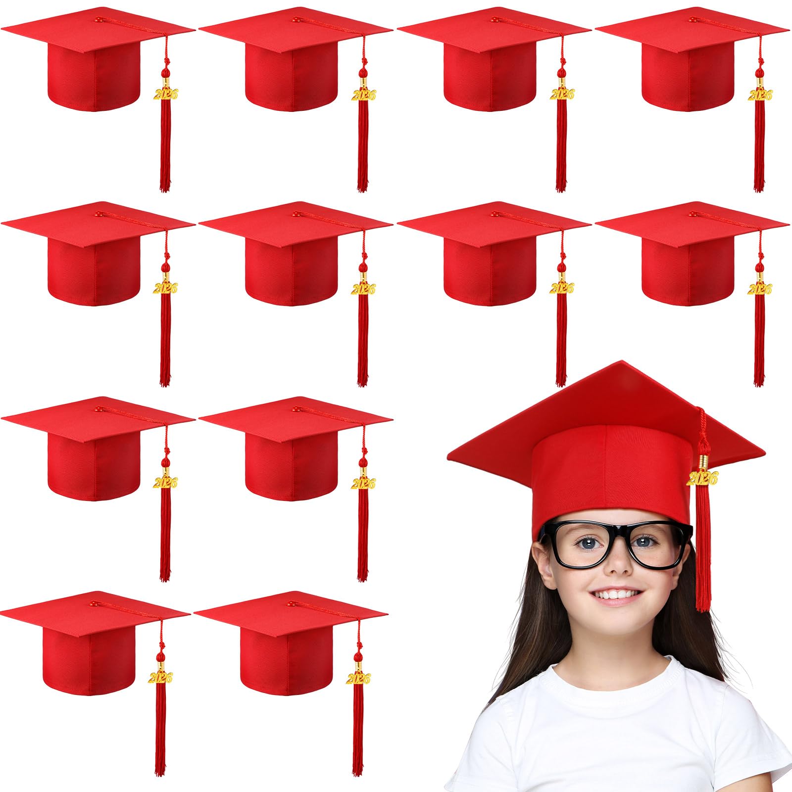 Berlune Gorras de graduación de preescolar 2026 para niños con borla de metal para preescolar