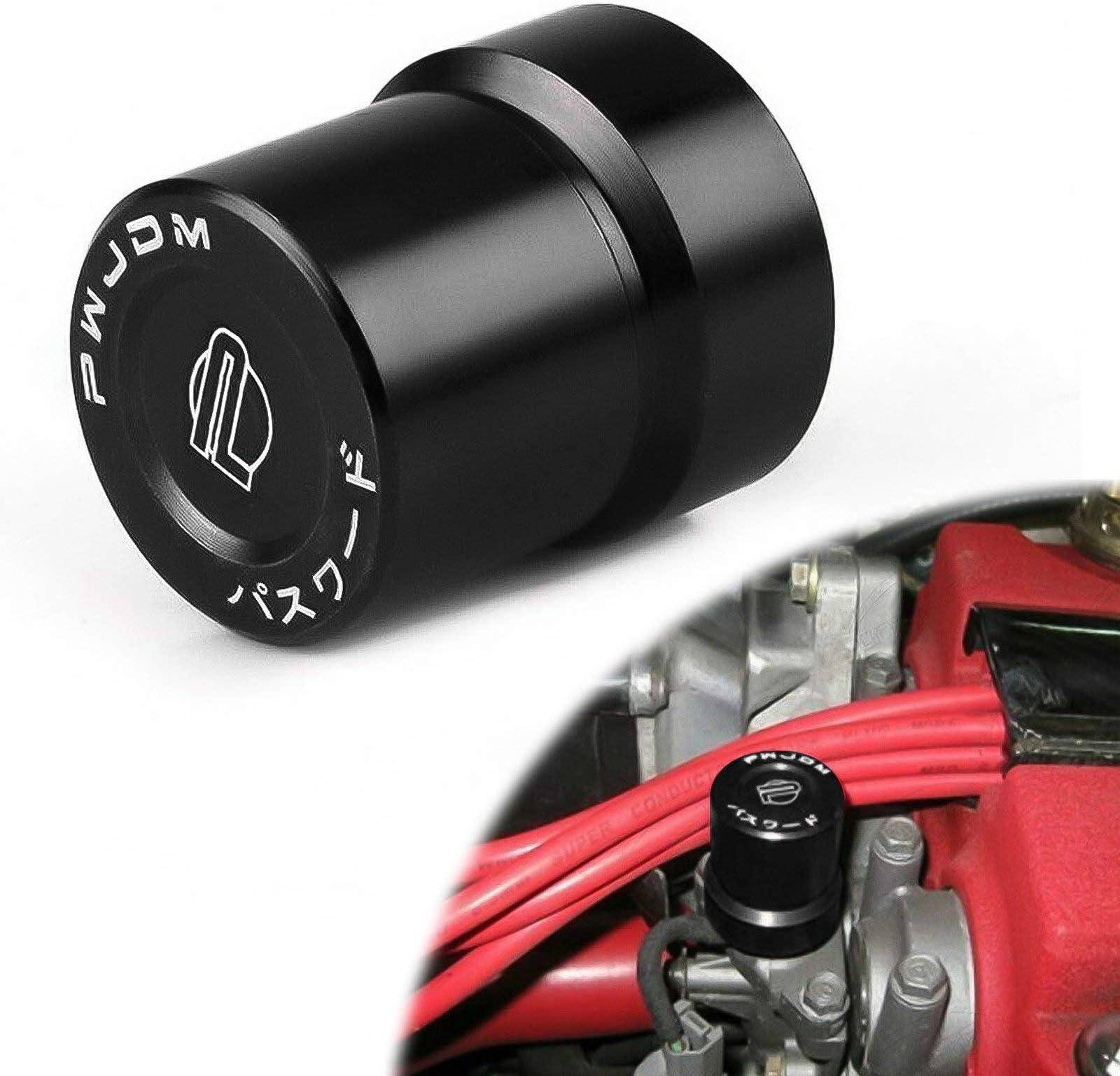 Xotic Tech Aluminum Engine Cover - Protective Solenoid Valve Cap, Black, Compatible with Honda B/D/H-Series Accord, Civic, Acura Engines (B17A1, B18C1, C5 VTEC)