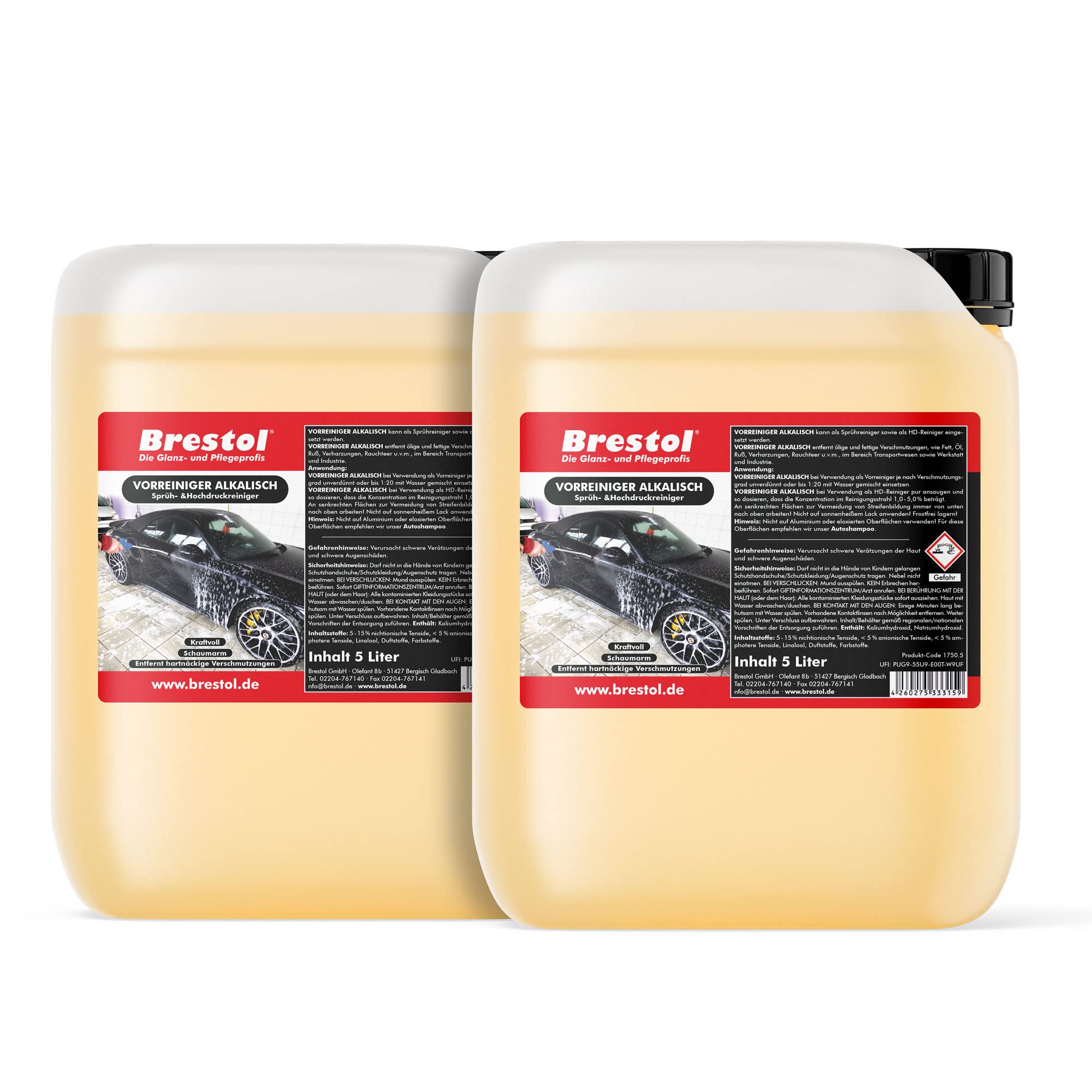 Brestol Autoshampoo Power 10 Liter Konzentrat - für Hochdruckgeräte & zur Autovorwäsche in Auto-Waschanlagen & Waschstrassen
