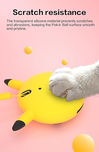 Miniatura 4 de Funda de silicona para Poke Ball GO Plus, bonita funda de goma para Poke Ball GO Plus con correa para la muñeca, color amarillo