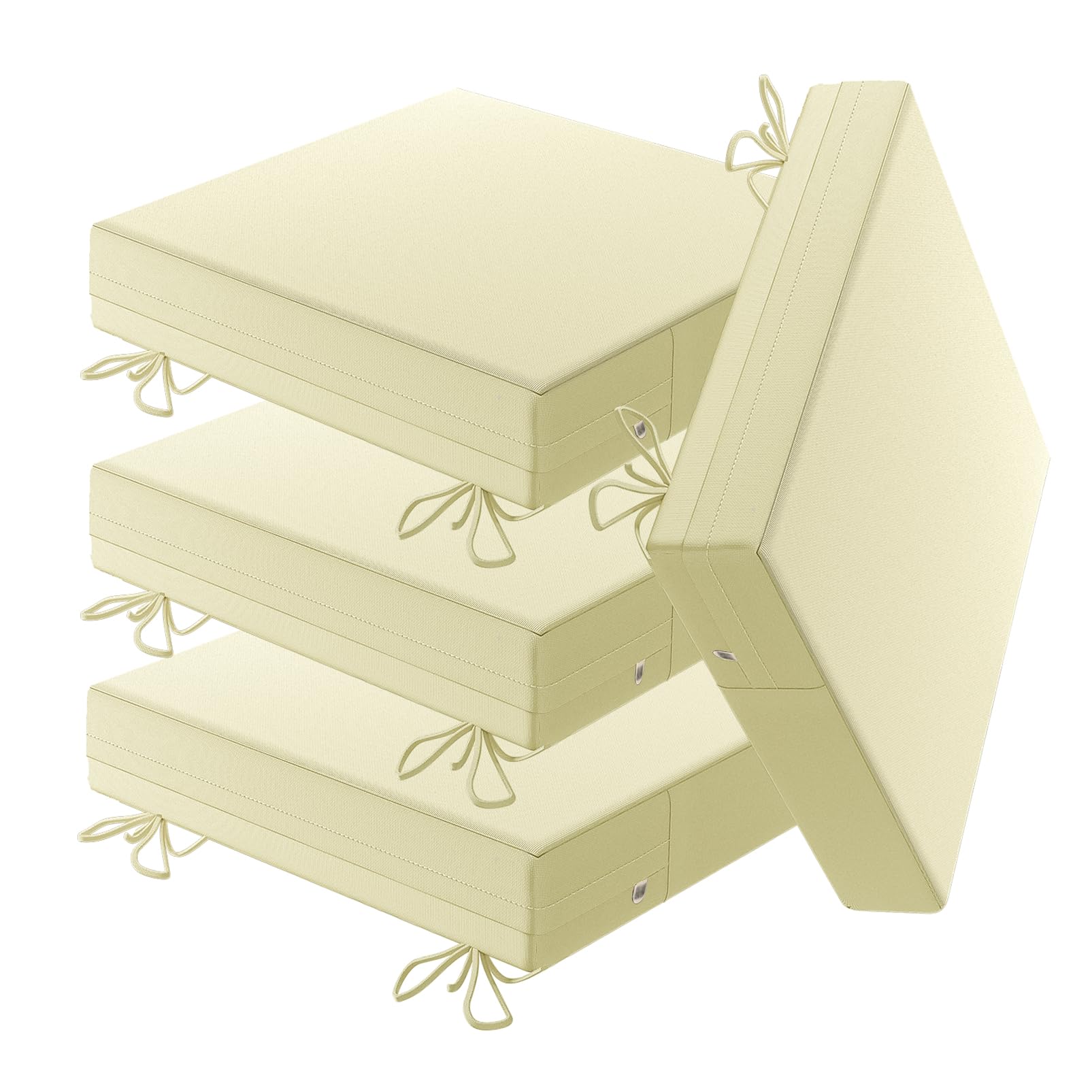 OUMEITT Outdoor Furniture Cushions 18"X18"X3",Waterproof Garden Lawn Patio Chair Cushions Set of 4,with Removable Cover and Adjustable Ties/for Indoor