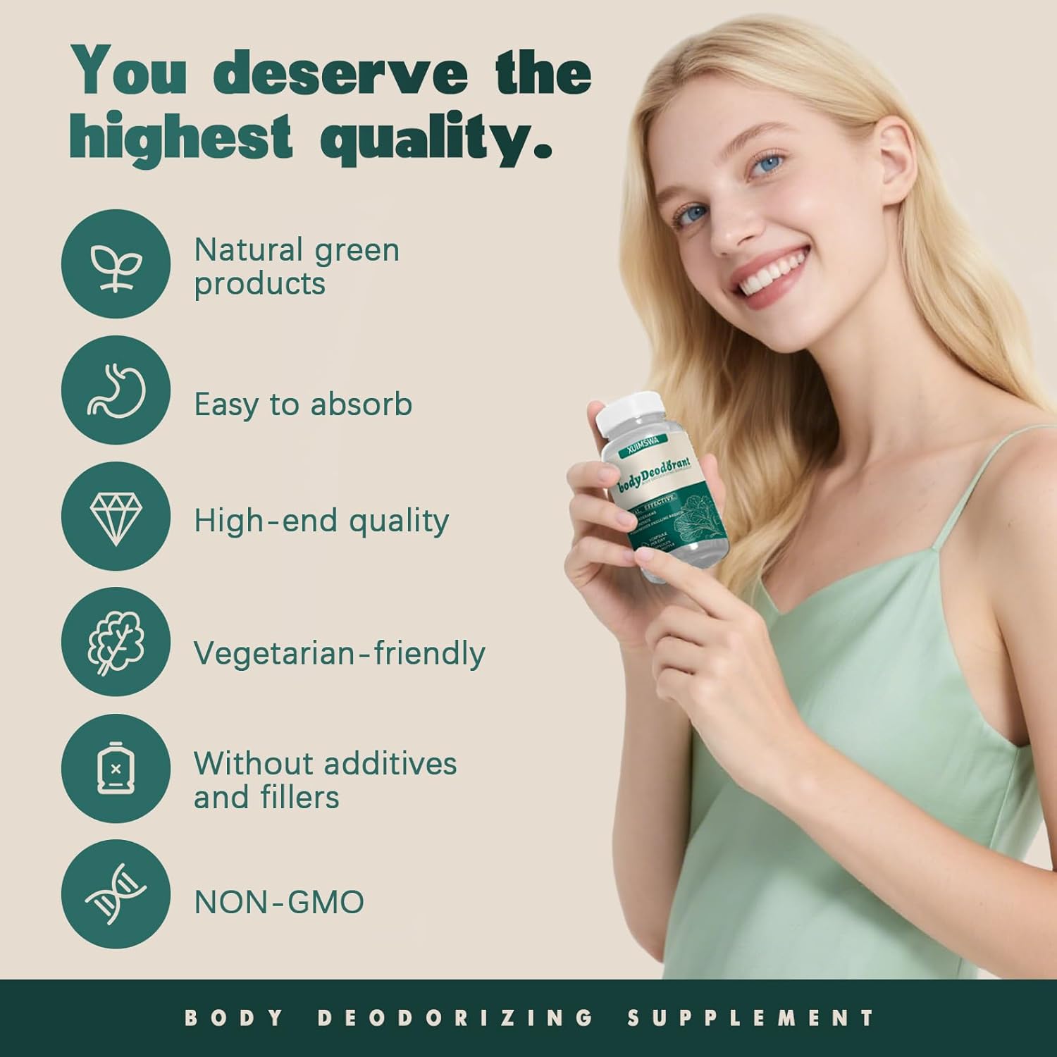 Body Deodorizing Supplement, Body Deodorant Supplement,Bodys Deodorant Capsules,90 Capsules (1pcs) - Image 4
