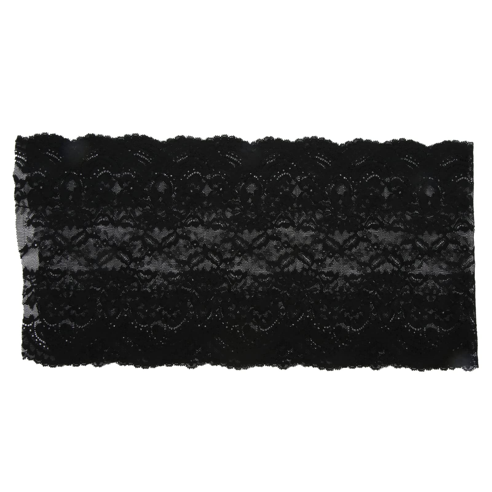 Nastro Elasticizzato in Nylon di Pizzo, Nastro Elastico in (BLACK) | Nastro elastico in pizzo di nylon per decorazioni nuziali Elastico Estensibile Facile da cucire Sicuro e inodore Durevole