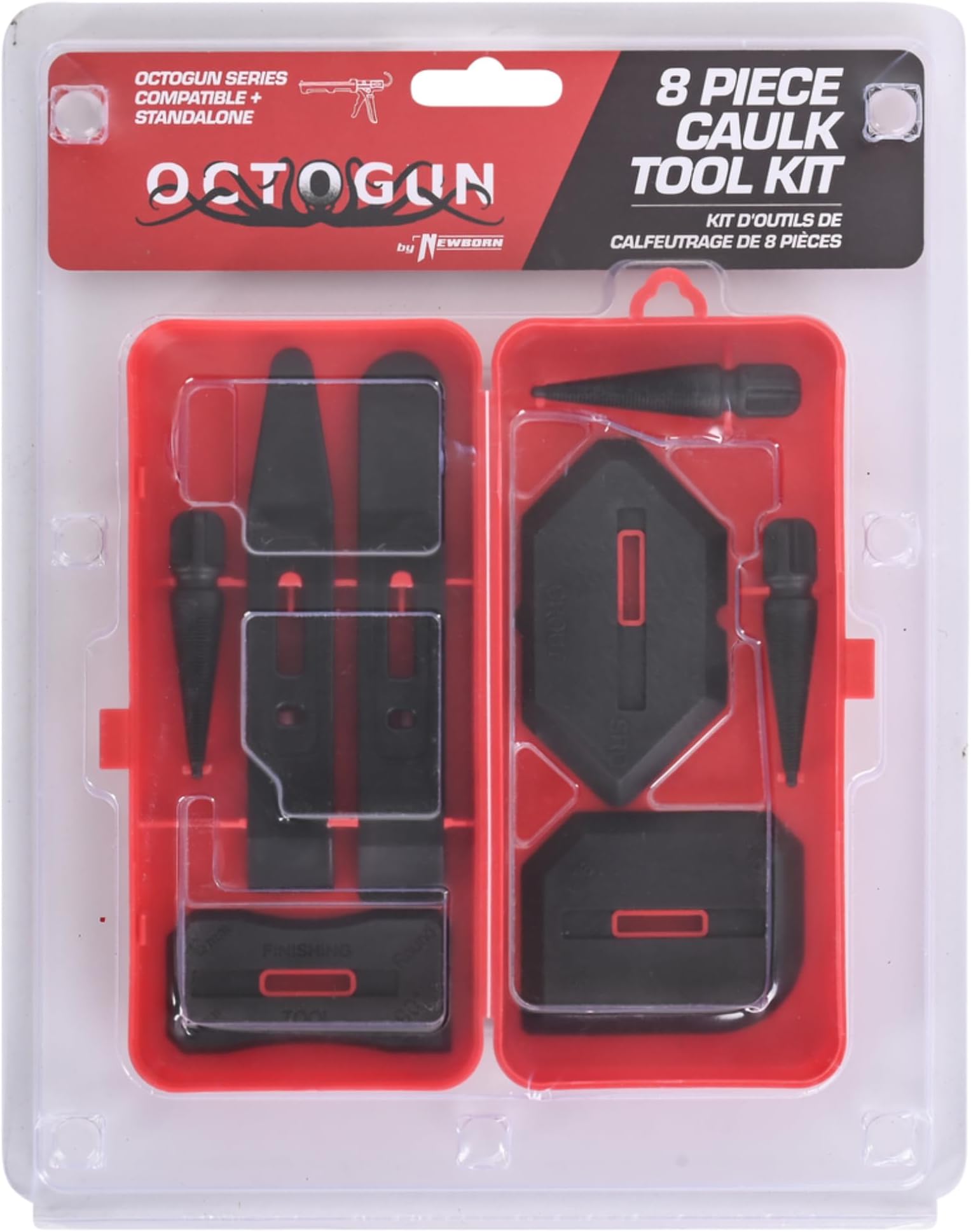 Newborn Octogun Caulking Kit – Smoothing & Scraping Tools | Includes 8 Accessories | Compatible with Octogun Series | Carrying Case for Storage