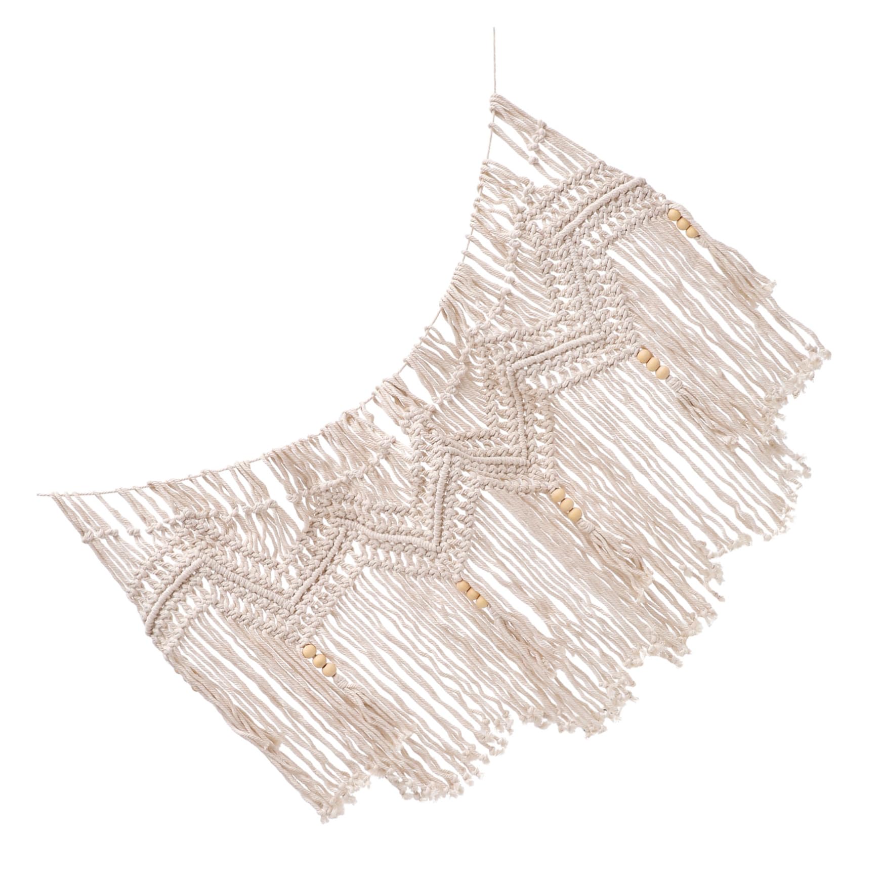 Cantonnière rideau macramé tissé main Amosfun pour tapisserie bohème