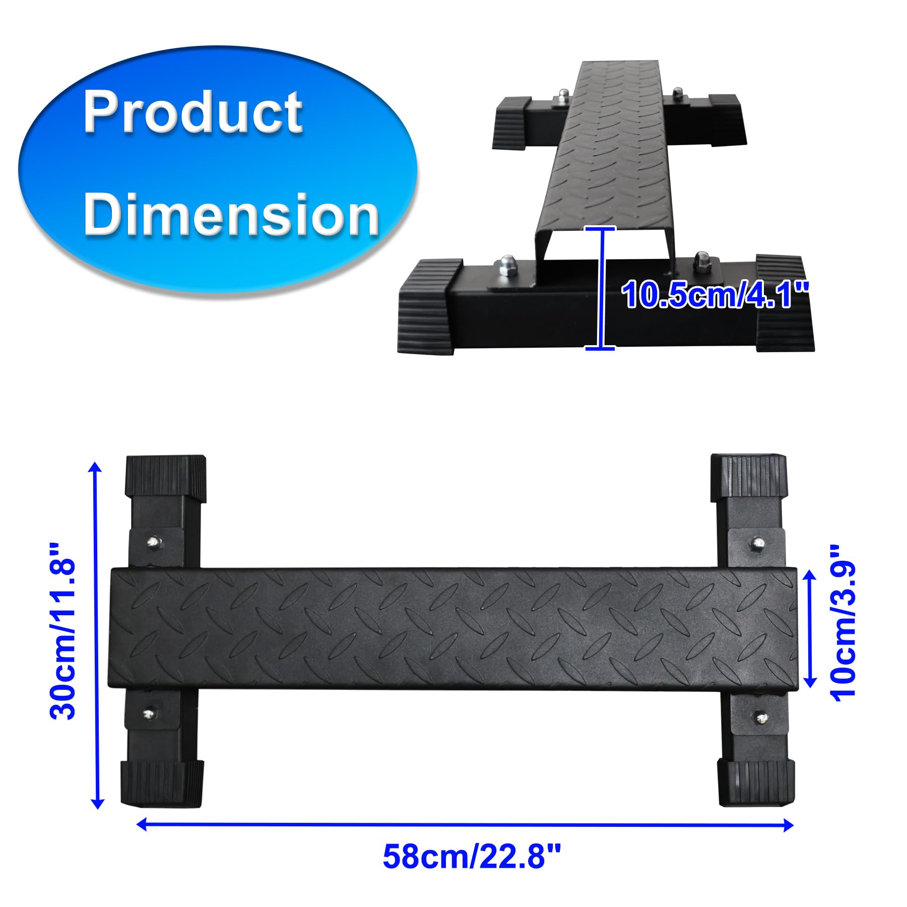 4.1-Inch High Steel Calf Raise Bar – Wide Calf Raise Machine for Stretching, Squats, and Foot Stretching – Anti-Slip Solid Steel Block for Enhanced Stability