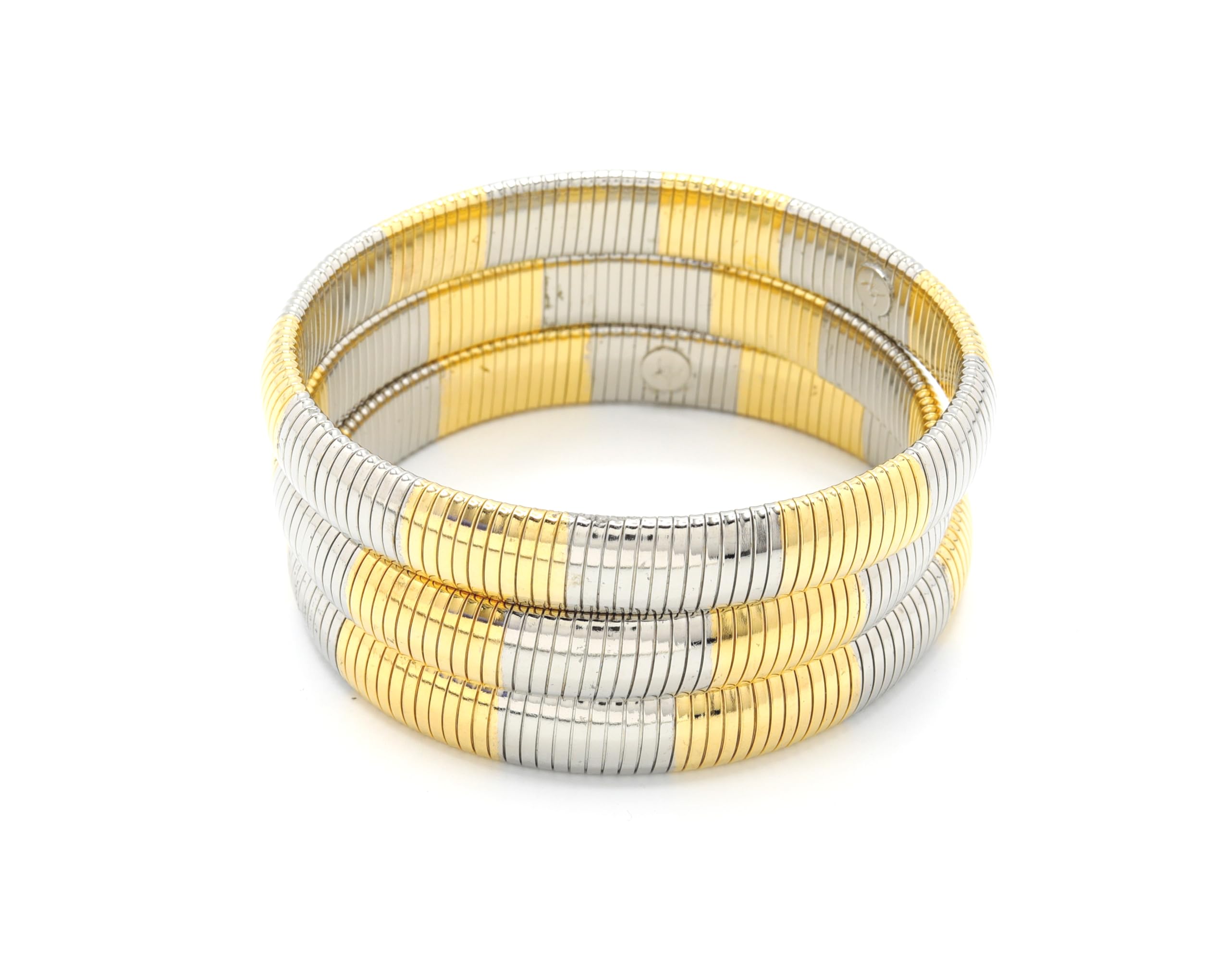 Marshal Metal Manufactory LTD.Marshal Metal Fashion Bracelet Omega Chain Brass 18K Gold Plated Rhodium Plated Tubogas Bracelet (10mm)